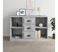 BOWEKAM Home & Garden Buffet en bois d'ingénierie Gris béton 104,5 x 35,5 x 67,5 cm