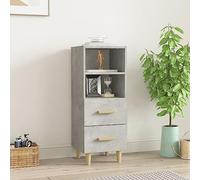 BOWEKAM Home & Garden Buffet en bois d'ingénierie Gris béton 34,5 x 34 x 90 cm