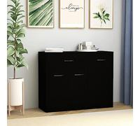 BOWEKAM Home & Garden Buffet en bois d'ingénierie Noir 88 x 30 x 70 cm