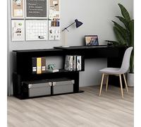 BOWEKAM Home & Garden Bureau d'angle en bois d'ingénierie Noir 200 x 50 x 76 cm