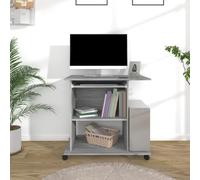BOWEKAM Home & Garden Bureau d'ordinateur en bois d'ingénierie Gris Sonoma 80 x 50 x 75 cm