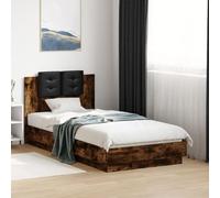 BOWEKAM Home & Garden Cadre de lit avec LED sans matelas Chêne fumé 90 x 190 cm