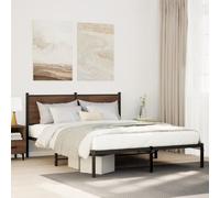 BOWEKAM Home & Garden Cadre de lit en métal sans matelas Chêne marron 150 x 200 cm King Size