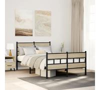 BOWEKAM Home & Garden Cadre de lit en métal sans matelas Chêne Sonoma 120 x 200 cm