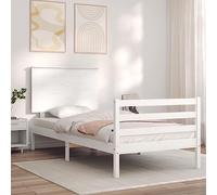 BOWEKAM Home & Garden Cadre de lit sans matelas Blanc 100 x 200 cm Bois massif