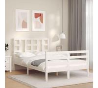 BOWEKAM Home & Garden Cadre de lit sans matelas Blanc 120 x 200 cm Bois massif