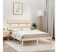 BOWEKAM Home & Garden Cadre de lit sans matelas en bois massif 200 x 200 cm