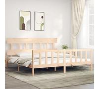 BOWEKAM Home & Garden Cadre de lit sans matelas en pin massif 200 x 200 cm