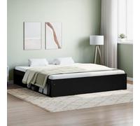 BOWEKAM Home & Garden Cadre de lit sans matelas Noir 180 x 200 cm Super King Size