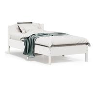 BOWEKAM Home & Garden Cadre de lit simple sans matelas en pin massif Blanc 75 x 190 cm