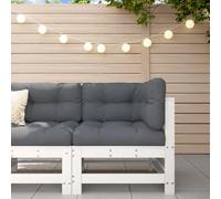 BOWEKAM Home & Garden Canapé d'angle avec coussins en pin massif Blanc