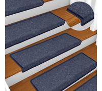 BOWEKAM Home & Garden-Carpet Lot de 15 tapis d'escalier Gris et bleu 65 x 21 x 4 cm