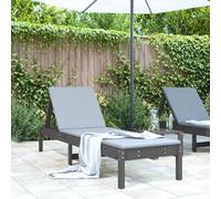 BOWEKAM Home & Garden Chaise longue en pin massif Gris 199,5 x 60 x 74 cm