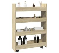 BOWEKAM Home & Garden Chariot de rangement étroit à 4 étages en chêne sonoma