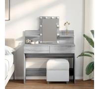 BOWEKAM Home & Garden Coiffeuse avec LED Gris Sonoma 100 x 40 x 130 cm