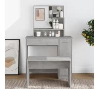 BOWEKAM Home & Garden Coiffeuse avec miroir Gris béton 86,5 x 35 x 136 cm