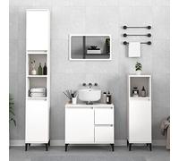 BOWEKAM Home & Garden Ensemble de 3 meubles de salle de bain en bois d'ingénierie Blanc