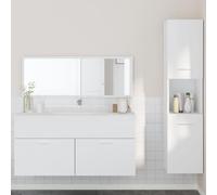 BOWEKAM Home & Garden Ensemble de 3 meubles de salle de bain en bois d'ingénierie Blanc