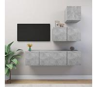 BOWEKAM Home & Garden Ensemble de 4 meubles TV en bois d'ingénierie Gris béton