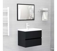 BOWEKAM Home & Garden Ensemble de meubles de salle de bain 2 pièces Noir