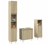 BOWEKAM Home & Garden Ensemble de meubles de salle de bain 3 pièces en chêne Sonoma