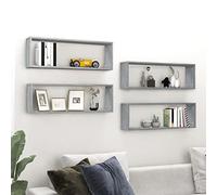 BOWEKAM Home & Garden Étagère murale en bois 4 pièces Gris Sonoma 80 x 15 x 26,5 cm