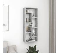 BOWEKAM Home & Garden Étagère murale en bois d'ingénierie Gris béton 36 x 16 x 90 cm