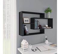 BOWEKAM Home & Garden Étagère murale en bois d'ingénierie Noir 104 x 20 x 58,5 cm