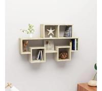 BOWEKAM Home & Garden Étagère murale en forme de voiture en chêne sonoma, 82 x 15 x 51 cm, design bois
