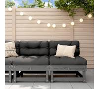 BOWEKAM Home & Garden-Garden Canapés de milieu en pin massif 2 pièces Gris