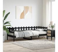 BOWEKAM Home & Garden Lit de jour sans matelas Noir 80 x 200 cm Bois massif Pin