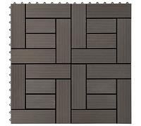 BOWEKAM Home & Garden Lot de 11 dalles de terrasse en WPC 30 x 30 cm 1 m² Marron foncé