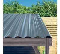 BOWEKAM Home & Garden Lot de 12 panneaux de toit en acier revêtu par pulvérisation Gris 100 x 36 cm