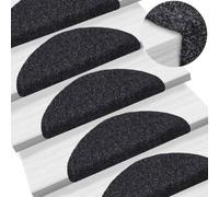 BOWEKAM Home & Garden Lot de 15 tapis d'escalier auto-adhésifs avec poinçon aiguille Noir 56 x 17 x 3 cm