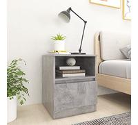 BOWEKAM Home & Garden Lot de 2 armoires de lit en bois d'ingénierie Gris béton 40 x 40 x 50 cm
