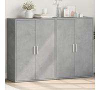 BOWEKAM Home & Garden Lot de 2 buffets en bois d'ingénierie Gris béton 60 x 31 x 84 cm