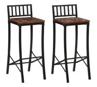 BOWEKAM Home & Garden Lot de 2 chaises de bar en bois massif recyclé