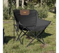 BOWEKAM Home & Garden Lot de 2 chaises de camping pliables avec poche Noir