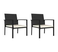BOWEKAM Home & Garden Lot de 2 chaises de salle à manger en rotin synthétique Noir