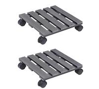BOWEKAM Home & Garden Lot de 2 chariots à plantes Gris 30 x 30 x 7,5 cm