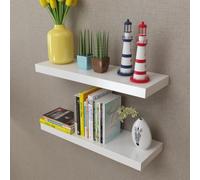 BOWEKAM Home & Garden Lot de 2 étagères murales flottantes en MDF Blanc
