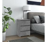 BOWEKAM Home & Garden Lot de 2 meubles de lit en bois d'ingénierie Gris béton 40 x 35 x 62,5 cm