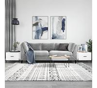 BOWEKAM Home & Garden Lot de 2 tables basses en bois d'ingénierie Blanc brillant 50 x 50 x 40 cm