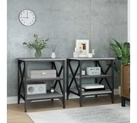 BOWEKAM Home & Garden Lot de 2 tables d'appoint en bois Sonoma Gris 40 x 42 x 50 cm