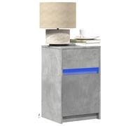 BOWEKAM Home & Garden Lot de 2 tables de chevet avec lumières LED Gris béton