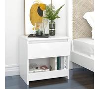 BOWEKAM Home & Garden Lot de 2 tables de chevet Blanc brillant 40 x 30 x 39 cm
