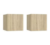 BOWEKAM Home & Garden Lot de 2 tables de chevet en chêne Sonoma 30,5 x 30 x 30 cm