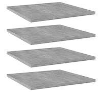 BOWEKAM Home & Garden Lot de 4 planches d'étagère en bois d'ingénierie Gris béton 40 x 40 x 1,5 cm