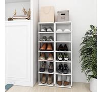 BOWEKAM Home & Garden Meuble à chaussures 2 pièces Blanc brillant 27,5 x 27 x 102 cm