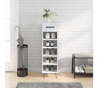 BOWEKAM Home & Garden Meuble à chaussures en bois d'ingénierie Blanc 30 x 35 x 105 cm